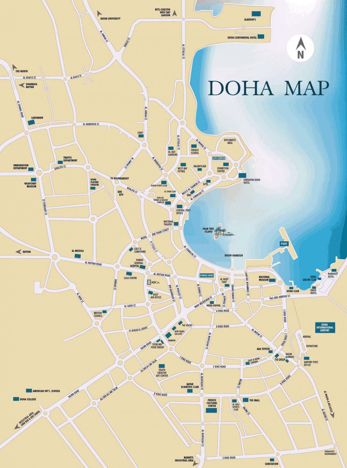 Kaart van doha qatar