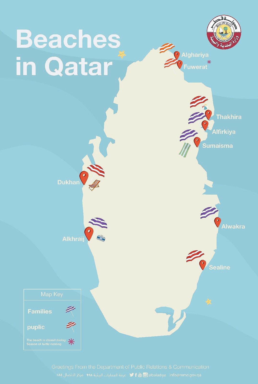 al ghariya strand qatar kaart