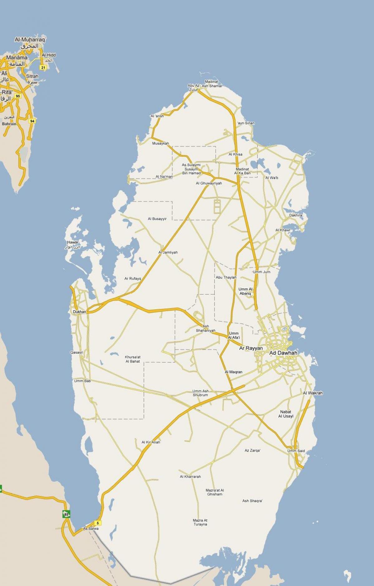 kaart van qatar