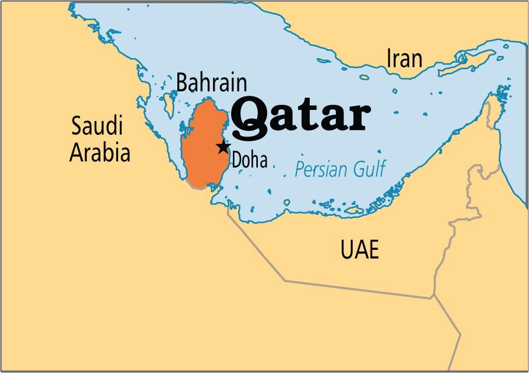 Kaart van qatar azië