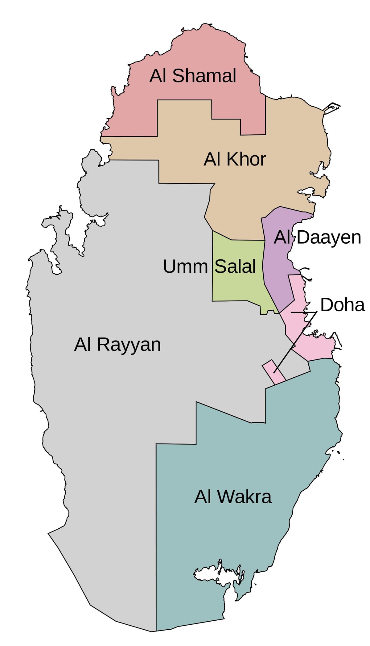 Kaart van qatar gemeente