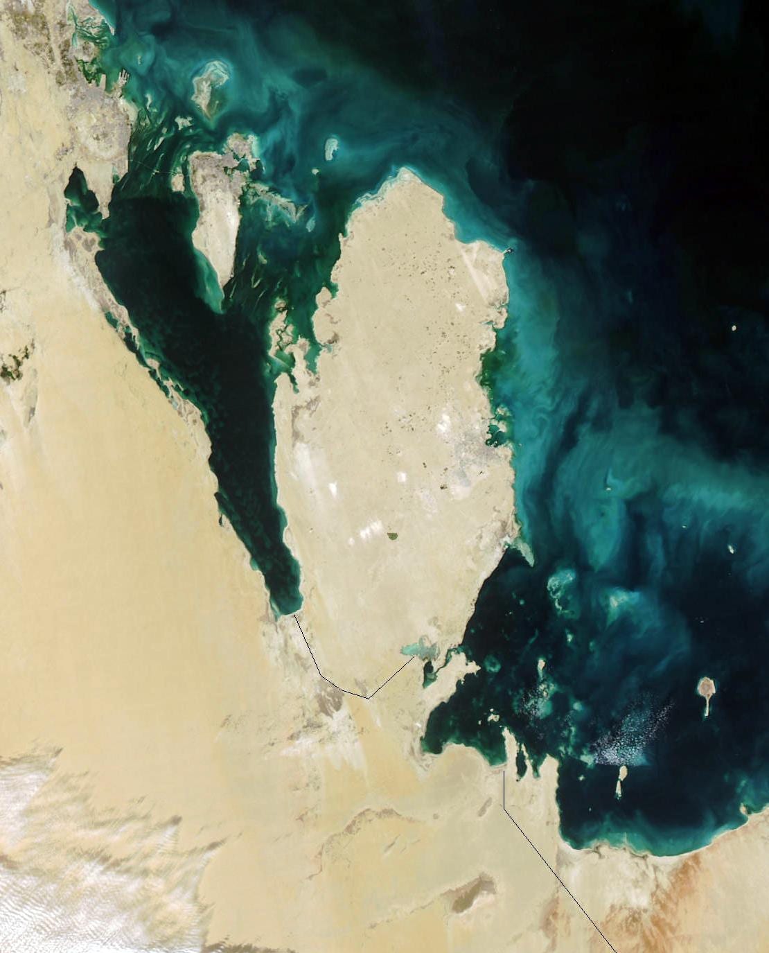 Kaart van qatar satelliet