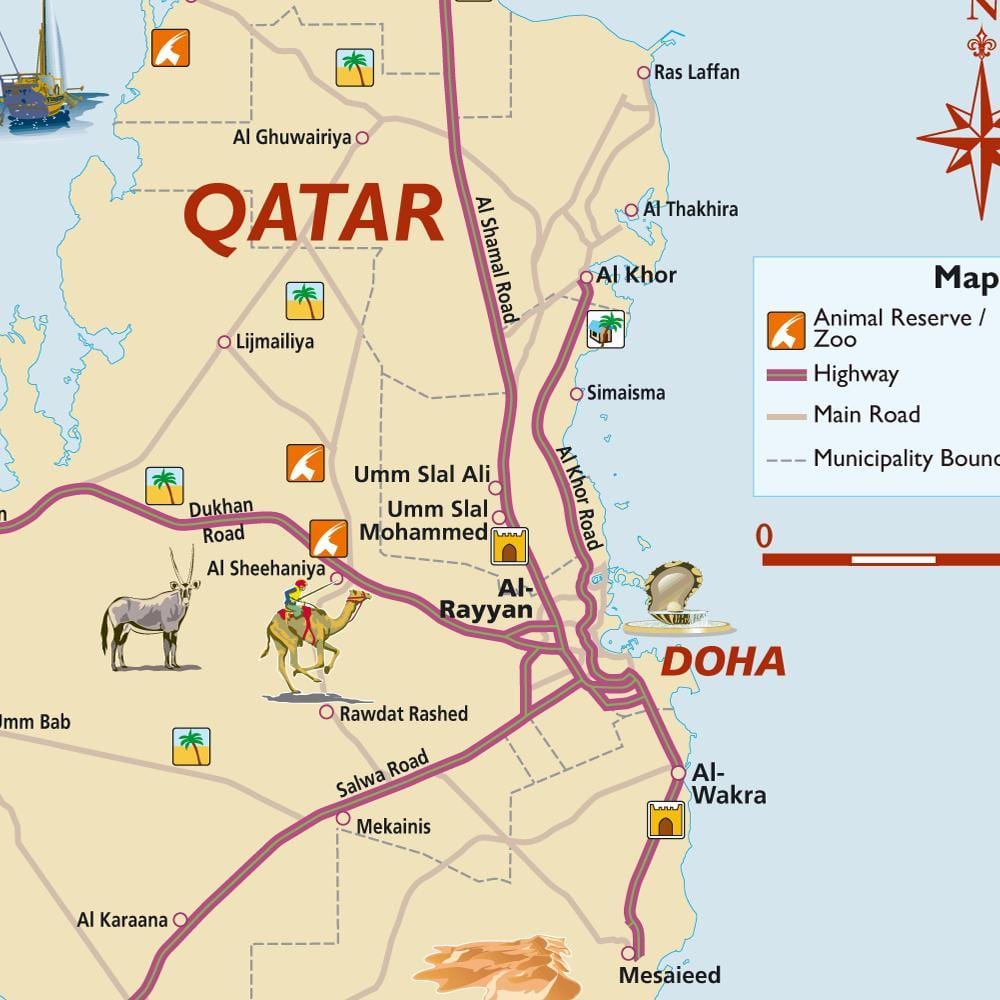 Kaart van qatar tourist