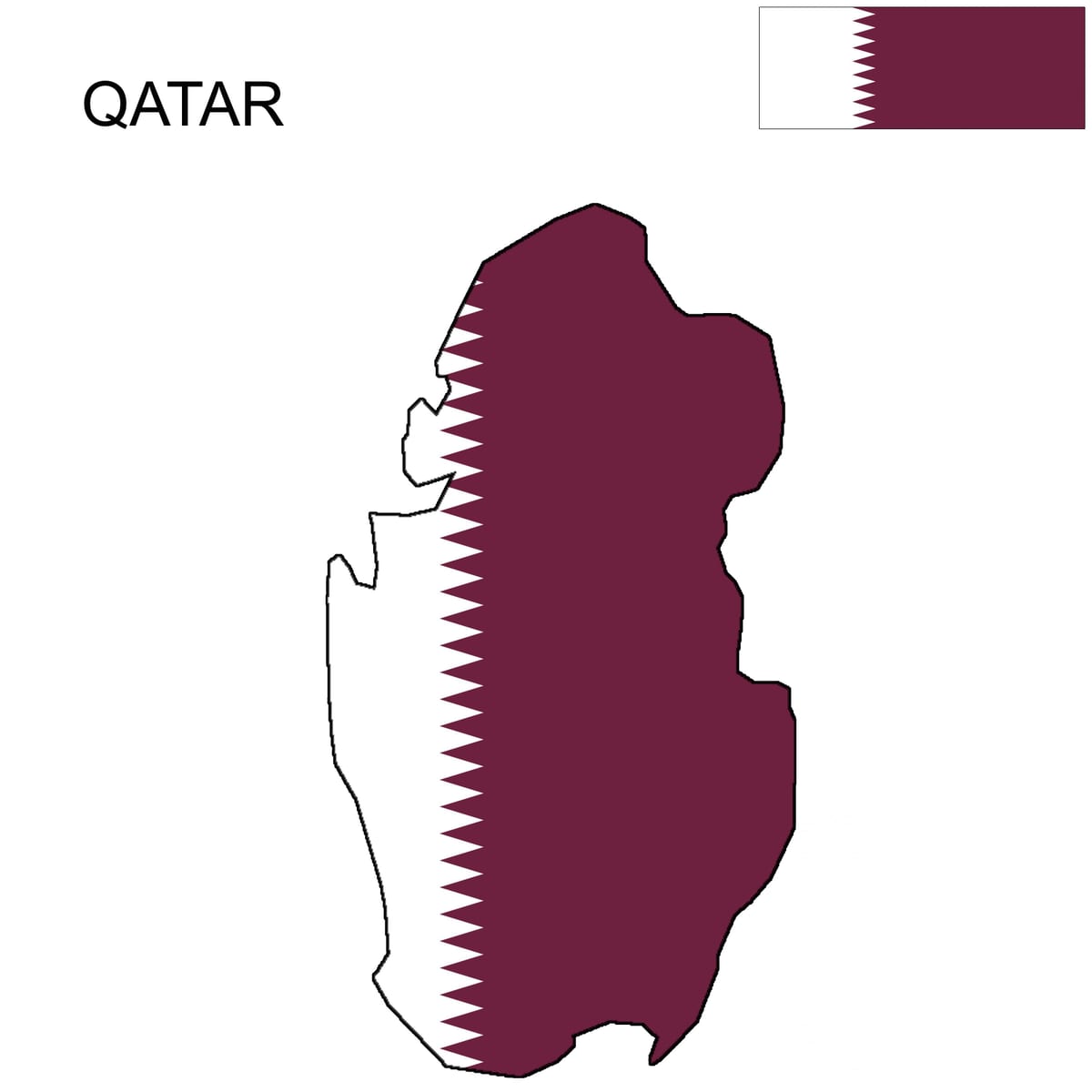 Kaart van qatar vlag
