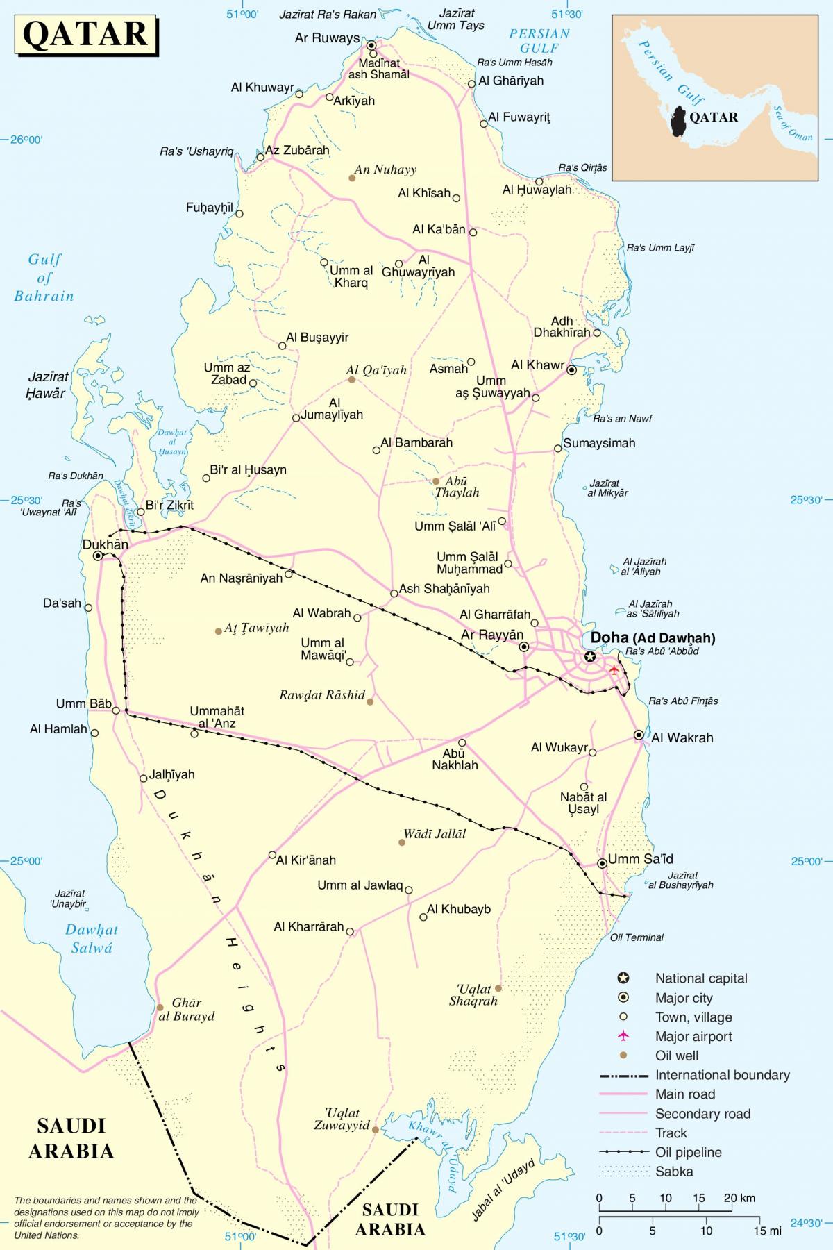 qatar route kaart