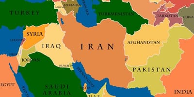Kaart van qatar en het midden-oosten