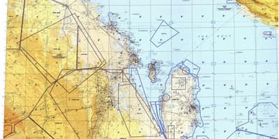 Kaart van qatar gebied