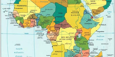 Kaart van qatar-afrika 