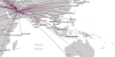 Qatar airlines kaart