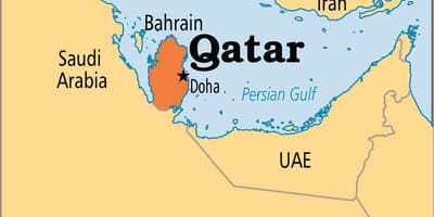 Kaart van qatar azië