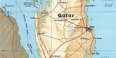 Kaart van qatar eilanden 