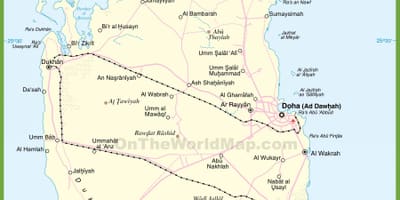Kaart van qatar gedetailleerde