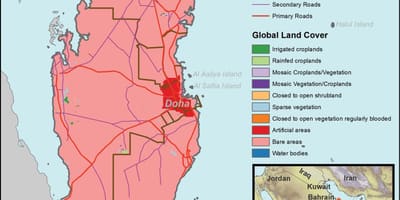 Kaart van qatar klimaat