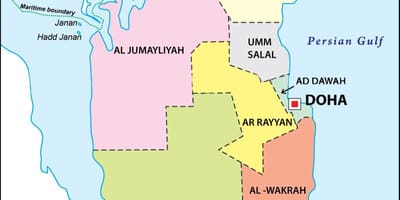 Kaart van qatar regio
