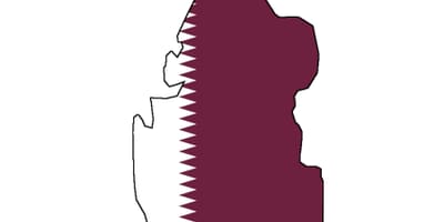Kaart van qatar vlag